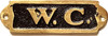 BRASS/BLACK W.C DOOR SignRESTROOM HPD SIGN