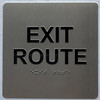EXIT ROUTE SIGNAGE Raised letters & Grade 2 Braille - Includes Red Adhesive pad for Easy Installation