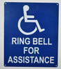 Ring Bell for Assistance ADA   Sign