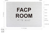 FACP ROOM / FIRE ALARM CONTROL PANEL ROOM HPD SIGN Raised letters & Grade 2 Braille - Includes Red Adhesive pad for Easy Installation