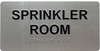 SPRINKLER ROOM Raised letters & Grade 2 Braille - Includes Red Adhesive pad for Easy Installation Compliance Sign