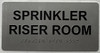SPRINKLER RISER ROOM sign Raised letters & Grade 2 Braille - Includes Red Adhesive pad for Easy Installation