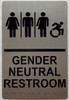 GENDER NEUTRAL RESTROOM ACCESSIBLE sign Raised letters, RAISED IMAGE & Grade 2 Braille - Includes Red Adhesive pad for Easy Installation