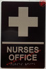 NURSES OFFICE Raised letters & Grade 2 Braille - Includes Red Adhesive pad for Easy Installation Compliance Sign