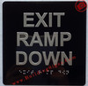 EXIT RAMP UP sign Raised letters & Grade 2 Braille - Includes Red Adhesive pad for Easy Installation