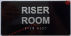 RISER ROOM HPD SIGN Raised letters & Grade 2 Braille - Includes Red Adhesive pad for Easy Installation