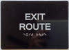 EXIT ROUTE sign RAISED letters & Grade 2 Braille - Includes Red Adhesive pad for Easy Installation