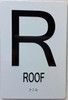 ROOF FLOOR NUMBER COMPLIANCE SIGNwith Raised letters/Image & Grade 2 Braille - Includes Red Adhesive pad for Easy Installation