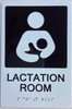 Lactation Room SIGNAGE with Raised letters/Image & Grade 2 Braille - Includes Red Adhesive pad for Easy Installation