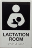 LOBBY FLOOR NUMBER DOB SIGN with Raised letters/Image & Grade 2 Braille - Includes Red Adhesive pad for Easy Installation