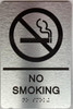 NO SMOKING with Raised letters/Image & Grade 2 Braille - Includes Red Adhesive pad for Easy Installation Compliance Sign