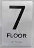 FLOOR NUMBER DOB SIGN Tactile Graphics Grade 2 Braille Text with raised letters aluminum, Safety DOB SIGN for Office, school Hospital, brush SILVER