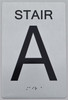 FLOOR NUMBER HPD SIGN Tactile Graphics Grade 2 Braille Text with raised letters aluminum, Safety HPD SIGN for Office, school Hospital, brush SILVER