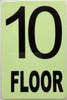 GLOW IN DARK FLOOR NUMBER SIGN- THE GLOWMARK LINE