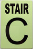 GLOW IN DARK FLOOR NUMBER SIGN- THE GLOWMARK LINE (STAIR C)