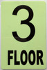 GLOW IN DARK FLOOR NUMBER SIGN-