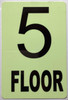 GLOW IN DARK FLOOR NUMBER SIGN-