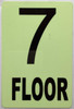 GLOW IN DARK FLOOR NUMBER SIGN- (Aluminum,6x9)THE GLOWMARK LINE (7TH FLOOR)