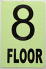 GLOW IN DARK FLOOR NUMBER SIGN-