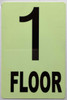 GLOW IN DARK FLOOR NUMBER SIGN-