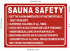 Sauna Safety SIGNAGE Sauna Safety SIGNAGE