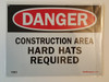 DANGER: CONSTRUCTION AREA HARD HATS REQUIRED HPD SIGN DANGER: CONSTRUCTION AREA HARD HATS REQUIRED HPD SIGN