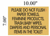 DO NOT FLUSH LIST- Restroom DOB SIGN