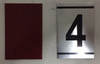 NUMBER HPD SIGN -4 -BRUSHED ALUMINUM