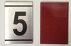 NUMBER HPD SIGN -5 -BRUSHED ALUMINUM