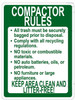 COMPACTOR RULES BUILDING SIGN