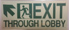Exit Through Lobby UP Left  Signage