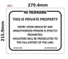 NO TRESPASSING -THIS IS PRIVATE PROPERTY SIGN NO TRESPASSING -THIS IS PRIVATE PROPERTY SIGN