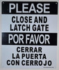 Please Close and Latch Gate Sign Please Close and Latch Gate Sign