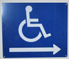 Wheelchair Accessible Symbol Sign-Tactile Signs  Right Arrow -