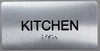Kitchen Sign-Tactile Signs  Silver-Tactile Touch Braille Sign-Tactile Signs