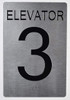 Elevator 2 Sign-Tactile Signs  Silver - Tactile Touch Braille Sign-Tactile Signs
