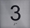 3RD Floor Elevator Jamb Plate Sign- with Braille and Raised Number-Elevator Floor Number Sign-