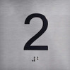 2ND Floor Elevator Jamb Plate Sign- with Braille and Raised Number-Elevator Floor Number Sign- 2ND Floor Elevator Jamb Plate Sign- with Braille and Raised Number-Elevator Floor Number Sign-