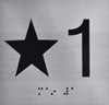 Star 1 (Star 1ST) Elevator Jamb Plate Sign Star 1 (Star 1ST) Elevator Jamb Plate Sign