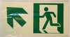 RUNNING MAN UP LEFT EXIT  -Glow-In-The-Dark High Intensity-Adhesive   Signage