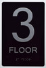 Floor Number Sign-Tactile Signs 3RD Floor Sign-Tactile Signs