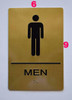Men Restroom Gold Sign-Tactile Signs Men Restroom Gold Sign-Tactile Signs