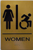 Women ACCESSIBLE Restroom Sign-Tactile Signs  Gold