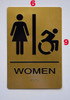 Women Restroom Gold Sign-Tactile Signs