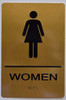 Women Restroom Gold Sign-Tactile Signs