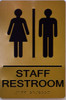 Staff Restroom Gold Sign-Tactile Signs Staff Restroom Gold Sign-Tactile Signs