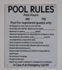 Pool Rules and Pool Hours Sign Pool Rules and Pool Hours Sign