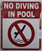 NO Diving in Pool Signage NO Diving in Pool Signage