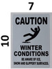 Winter Conditions BE Aware of ICE, Snow and Slippery Surfaces DOB SIGN Winter Conditions BE Aware of ICE, Snow and Slippery Surfaces DOB SIGN