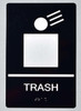 Trash Sign-Tactile Signs -